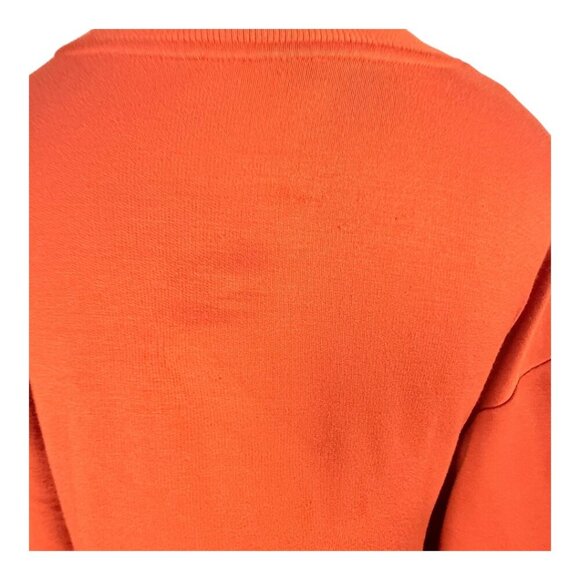 Calvin Klein Orange Zip-Front Knit Dress - Long Sleeve Casual Midi with Pockets - Picture 10 of 12